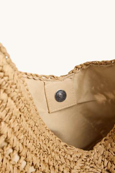 Donna - Shopper grande di paglia - beige