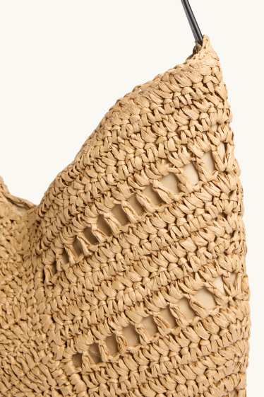 Donna - Shopper grande di paglia - beige