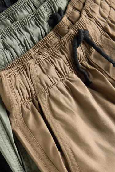 Enfants garçons - Lot de 3 - bermudas - marron / vert