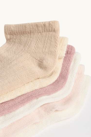 Bébés filles - Lot de 7 paires - chaussettes bébé - finition texturée - rose clair