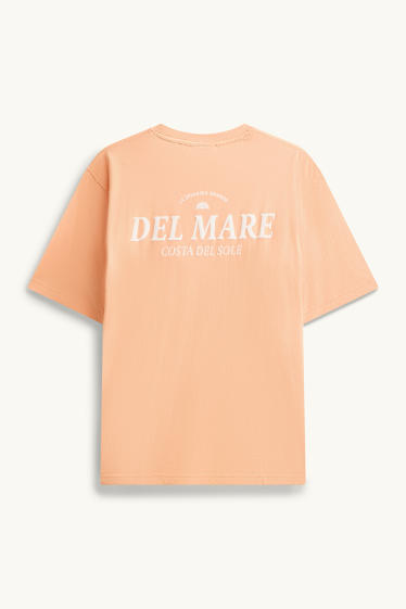 Heren - T-shirt - relaxed fit - apricot