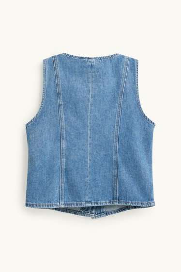 Femei - Vestă din denim - cambrată - denim-albastru