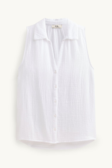 Dona - Brusa top - texturada - blanc