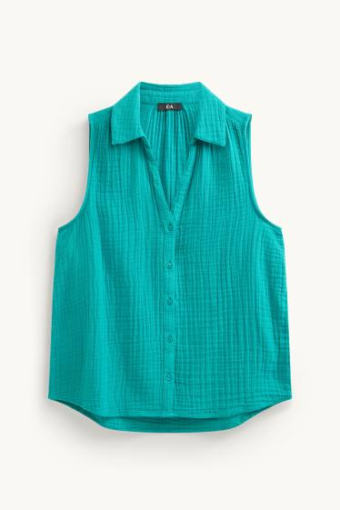 Dona - Brusa top - texturada - verd