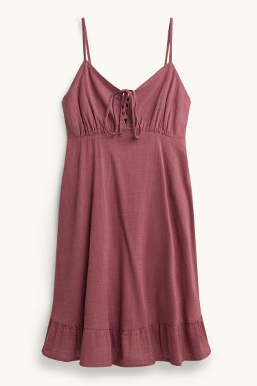 Femmes - Robe empire - rose foncé