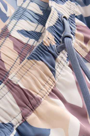 Herren - Badeshorts - gemustert - blau