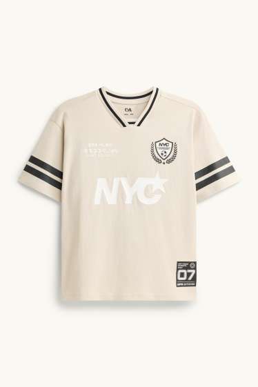 Kinderen: jongens - New York - T-shirt - beige