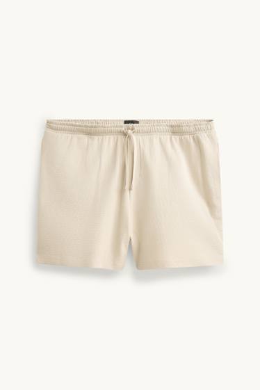 Herren - Sweatshorts - strukturiert - cremeweiss
