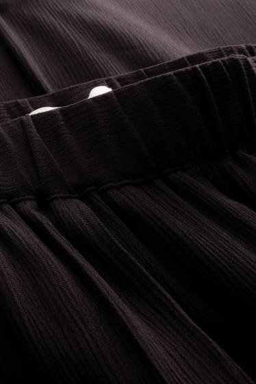 Dames - Pantalon - mid waist - palazzo - zwart