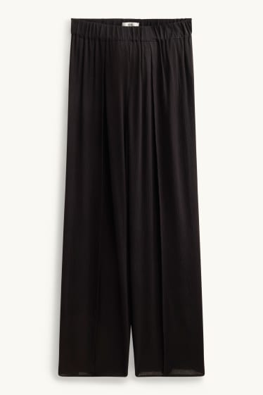 Dames - Pantalon - mid waist - palazzo - zwart