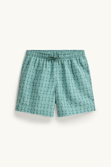 Men - Swim shorts - patterned - green