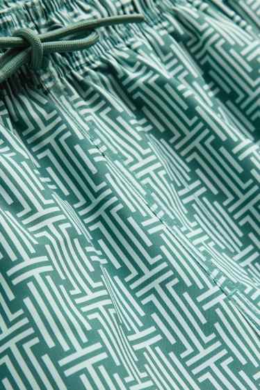 Men - Swim shorts - patterned - green