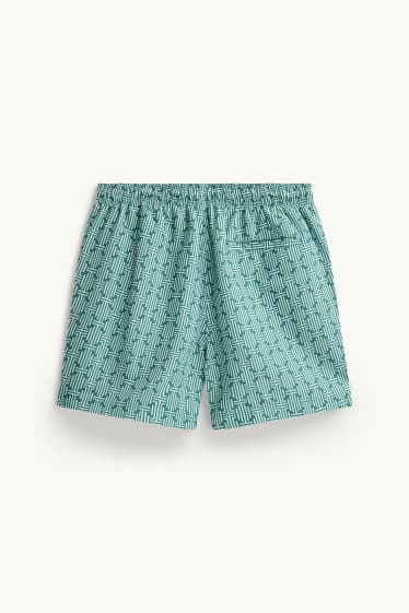 Men - Swim shorts - patterned - green