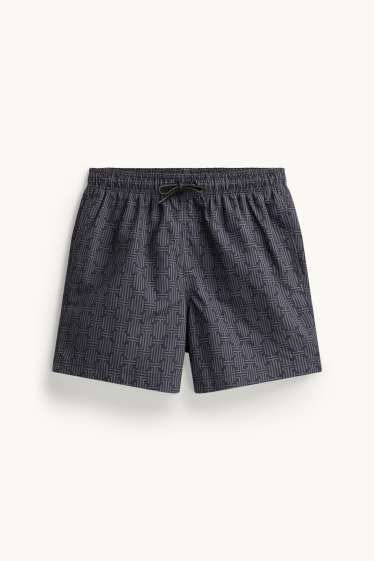 Men - Swim shorts - patterned - black