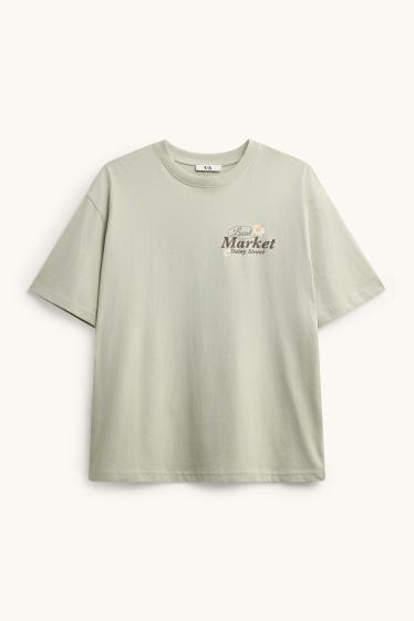 Damen - T-Shirt - Oversized - mintgrün