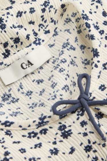 Kinderen: meisjes - Bloem - top - wit / blauw