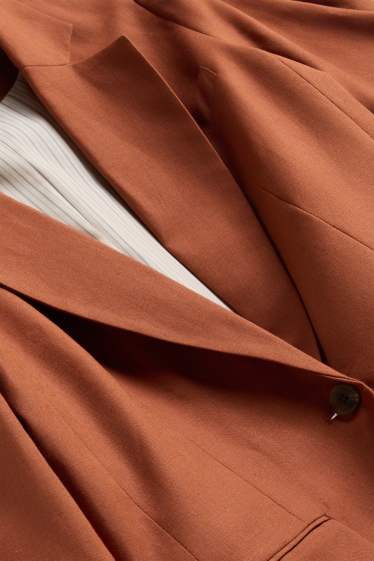 Donna - Blazer business misto lino - regular fit - marrone