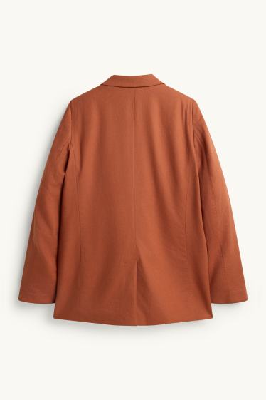 Donna - Blazer business misto lino - regular fit - marrone