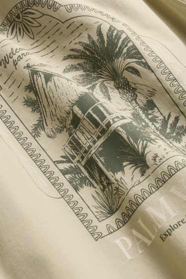 Heren - T-shirt - relaxed fit - lichtgrijs