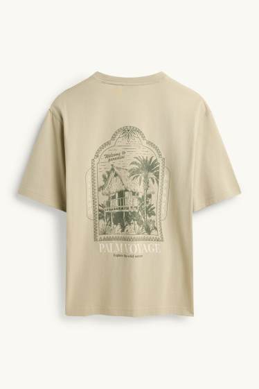 Heren - T-shirt - relaxed fit - lichtgrijs