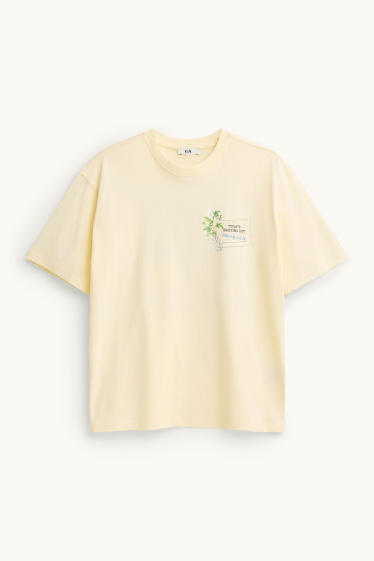 Femei - Tricou - supradimensionat - galben