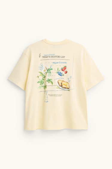 Femei - Tricou - supradimensionat - galben