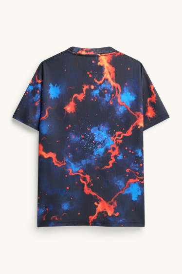 Kinder Jungen - Los Angeles - Kurzarmshirt - gemustert - dunkelblau