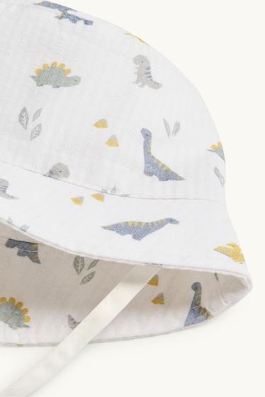 Bébés garçons - Dinosaure - bob pour bébé - à rayures - blanc