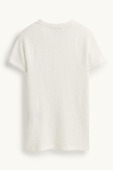 Damen - T-Shirt - Regular Fit - cremefarben