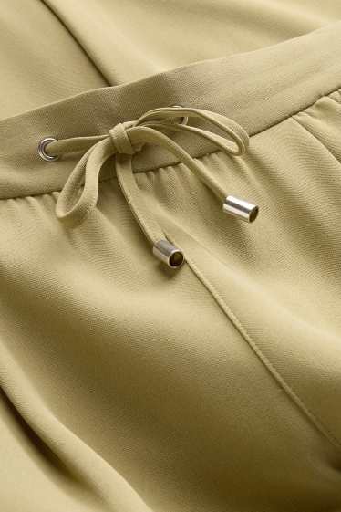 Damen - Stoffhose - Mid Waist - Tapered Leg - grün