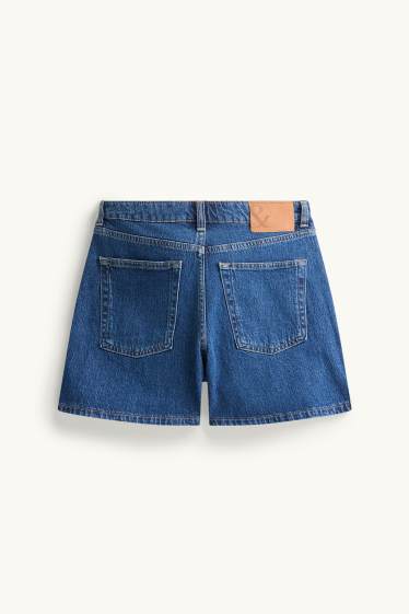 Mujer - Mom shorts - high waist - LYCRA® - azul