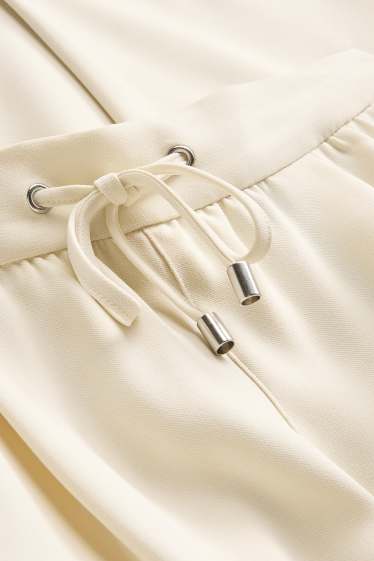 Damen - Stoffhose - Mid Waist - Tapered Leg - weiß