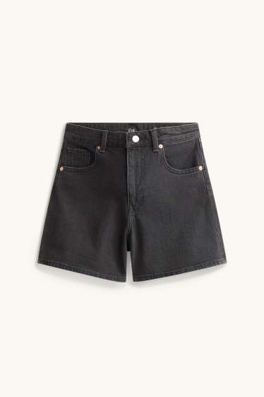 Donna - Shorts mom - vita alta - LYCRA® - nero