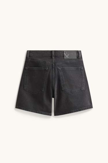 Donna - Shorts mom - vita alta - LYCRA® - nero