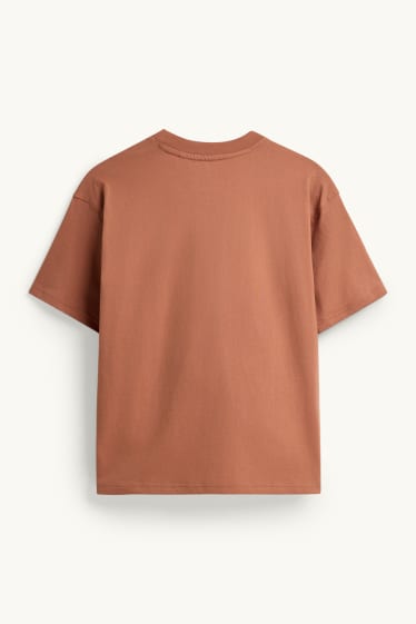 Children Boys - Headphones - short sleeve T-shirt - brown