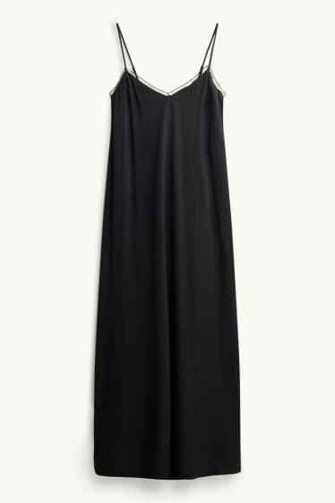 Dames - Jurk met V-hals - straight fit - zwart