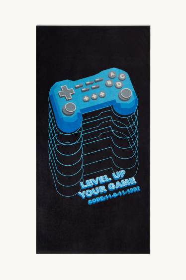 Kinder Buben - Gaming-Controller - Handtuch - 67 x 136 cm - schwarz