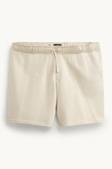 Pánské - Teplákové šortky - béžová