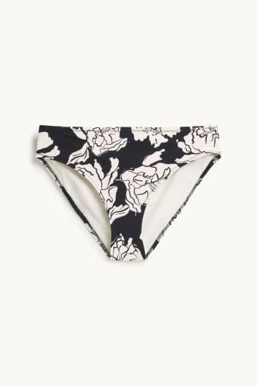 Donna - Slip bikini - vita media - LYCRA® XTRA LIFE™ - nero / bianco