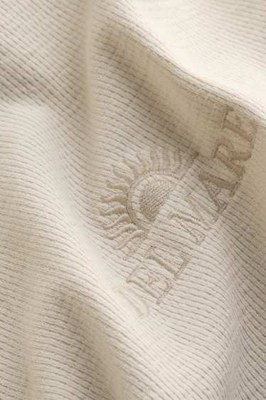 Herren - T-Shirt - Relaxed Fit - gerippt - beige