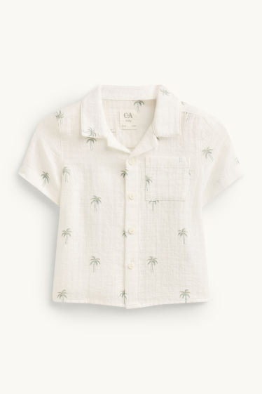 Baby Buben - Palme - Hemd - strukturiert - weiß