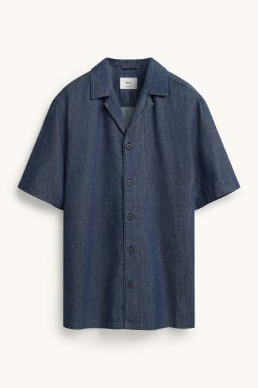 Herren - Jeanshemd - Relaxed Fit - dunkelblau