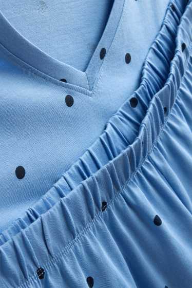 Dames - Shortama - met stippen - blauw