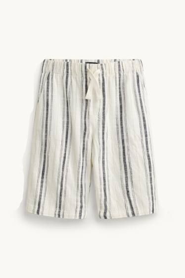 Copii - Băieți - Pantaloni scurți - cu dungi - crem