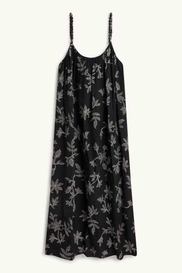 Women - Dress - straight fit - patterned - black