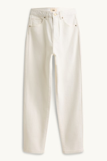 Dona - Mom Jeans - high waist - LYCRA® - blanc trencat