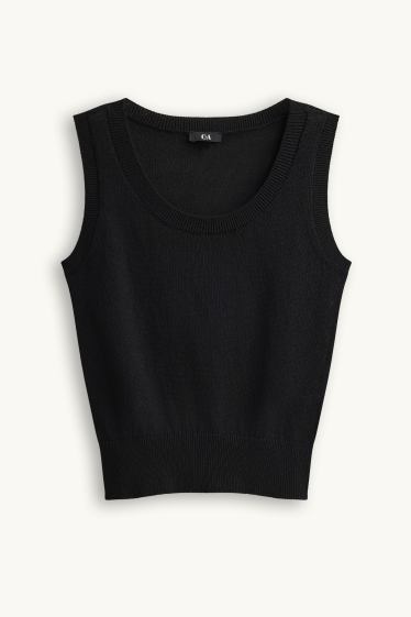 Femmes - Pull sans manches - noir
