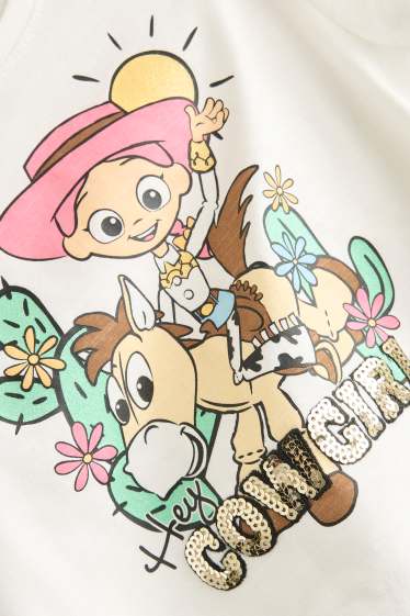 Kinder Mädchen - Toy Story - Kurzarmshirt - Glanz-Effekt - weiß