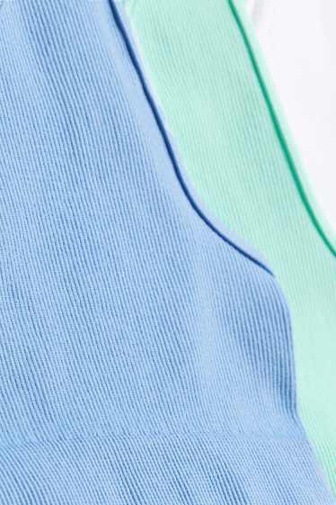 Děti - dívky - Multipack 3 ks - sportovní podprsenka - žebrovaná - zelená