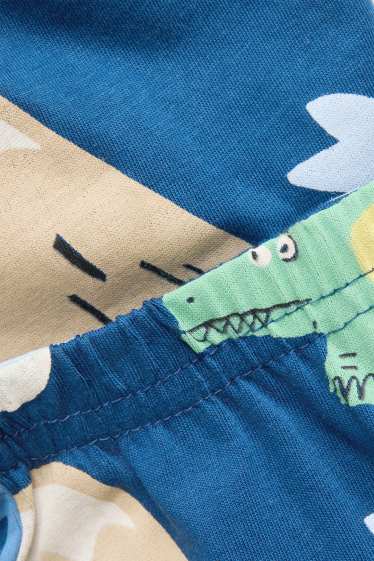 Kinder Buben - Dino - Shorty-Pyjama - 2 teilig - blau
